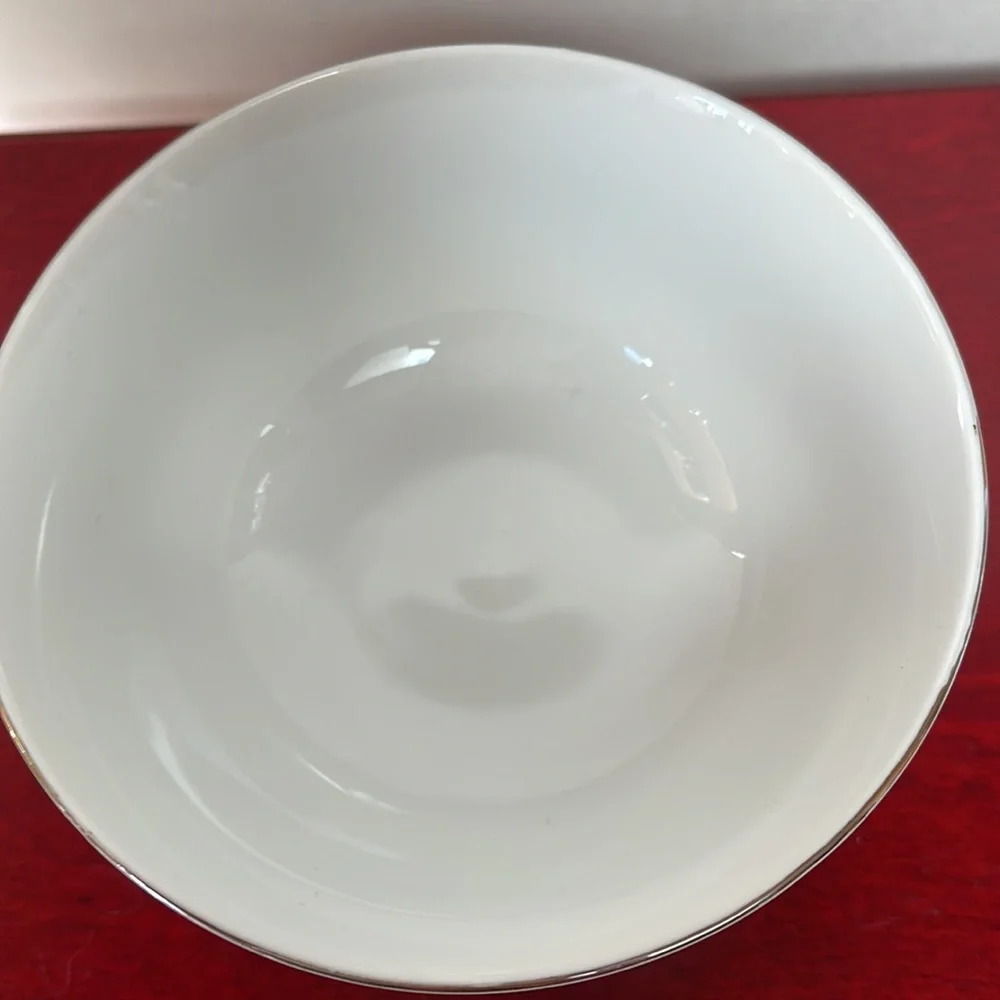Asian porcelain rice bowl platinum edge
